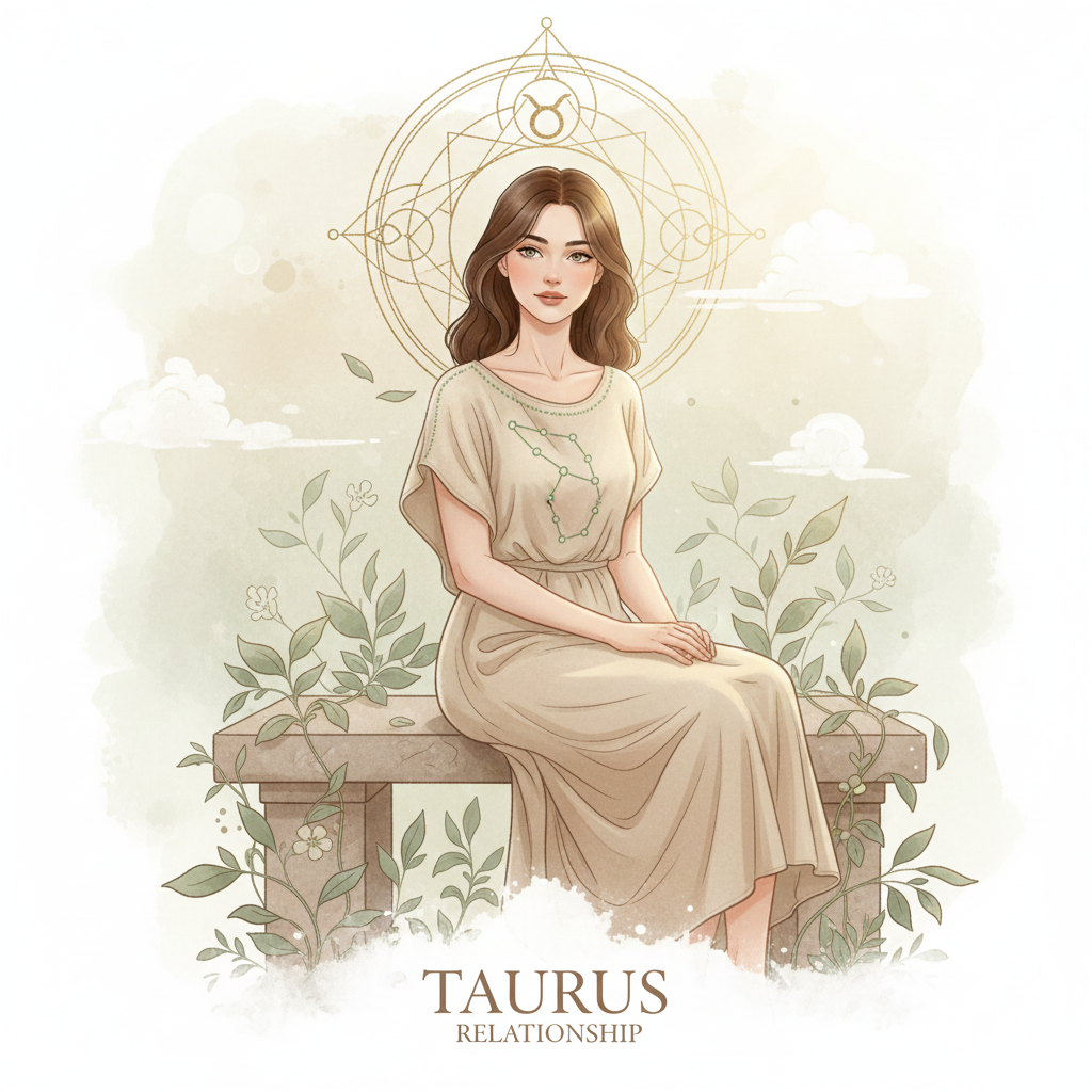 Boğa burcunun ilişkilerde güveni davranış ve süreklilikle oluşturmasını simgeleyen astroloji görseli
