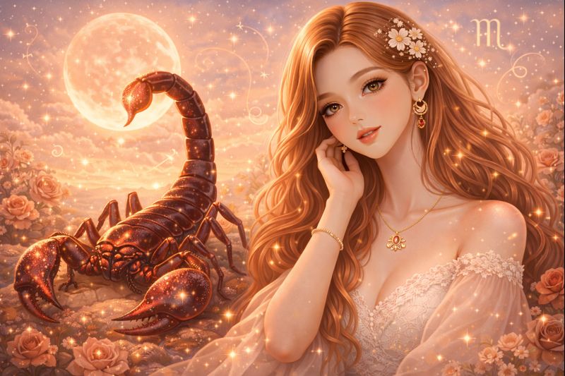 Akrep burcu 2026 ruhsal yorumu, içsel güç ve yeni başlangıçları simgeleyen modern astroloji görseli