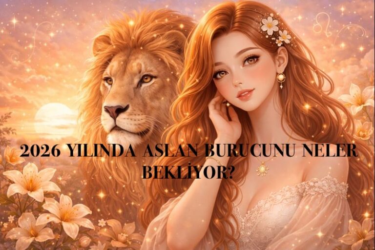 Aslan burcu 2026 ruhsal yorumu, içsel güç ve yeni başlangıçları simgeleyen modern astroloji görseli