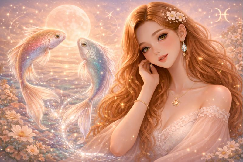 Balık burcu 2026 ruhsal yorumu, içsel güç ve yeni başlangıçları simgeleyen modern astroloji görseli