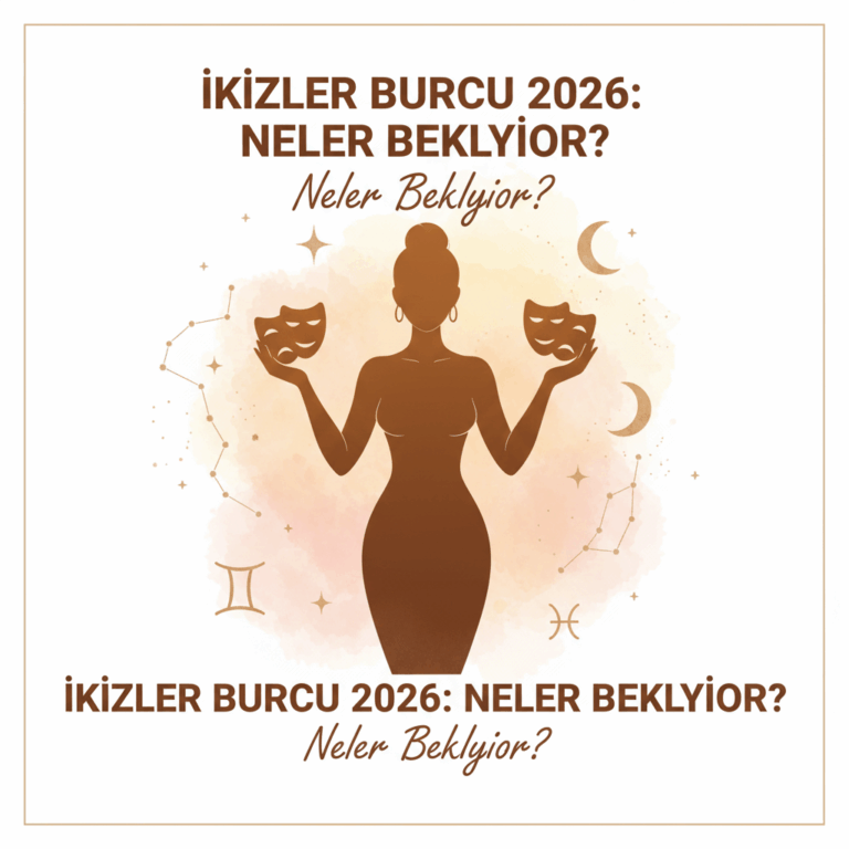 İkizler burcu 2026 ruhsal yorumu, içsel güç ve yeni başlangıçları simgeleyen modern astroloji görseli
