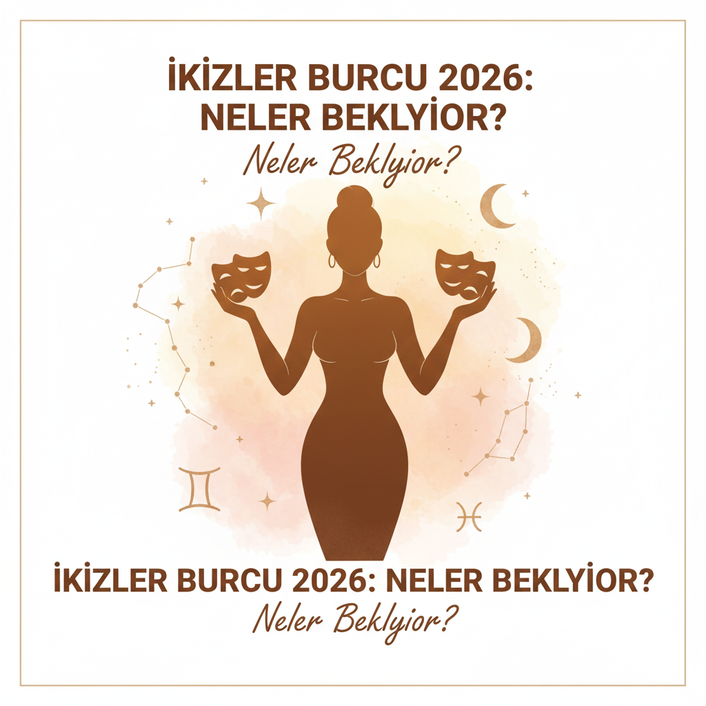 İkizler burcu 2026 ruhsal yorumu, içsel güç ve yeni başlangıçları simgeleyen modern astroloji görseli