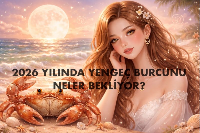 Yengeç burcu 2026 ruhsal yorumu, içsel güç ve yeni başlangıçları simgeleyen modern astroloji görseli